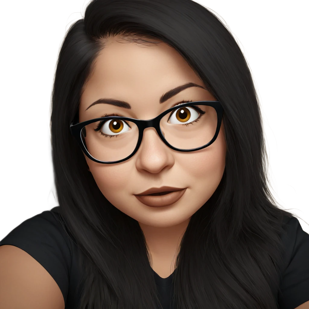 girl with black glasses portrait emoji