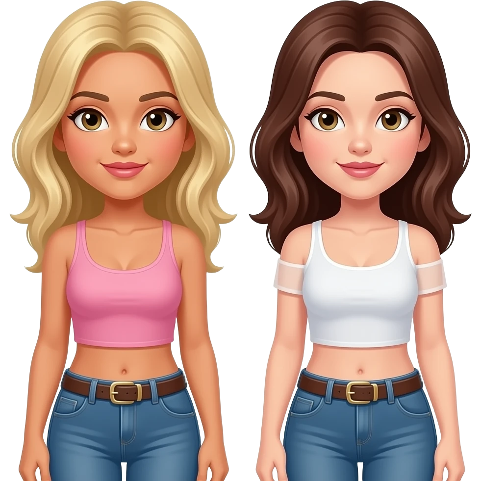 Lesbian women wearing belt naked emoji