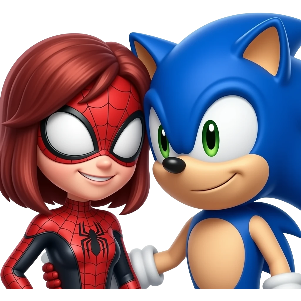 sonic  e mulher aranha love rosto emoji