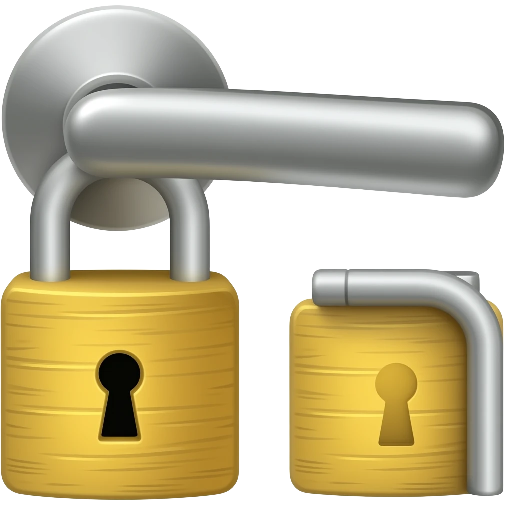 Door handle with lock emoji