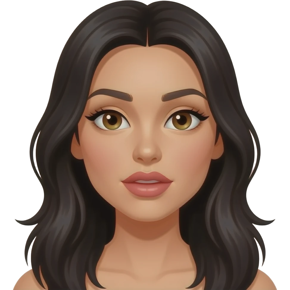 Long Black hair woman blowjob sexual emoji