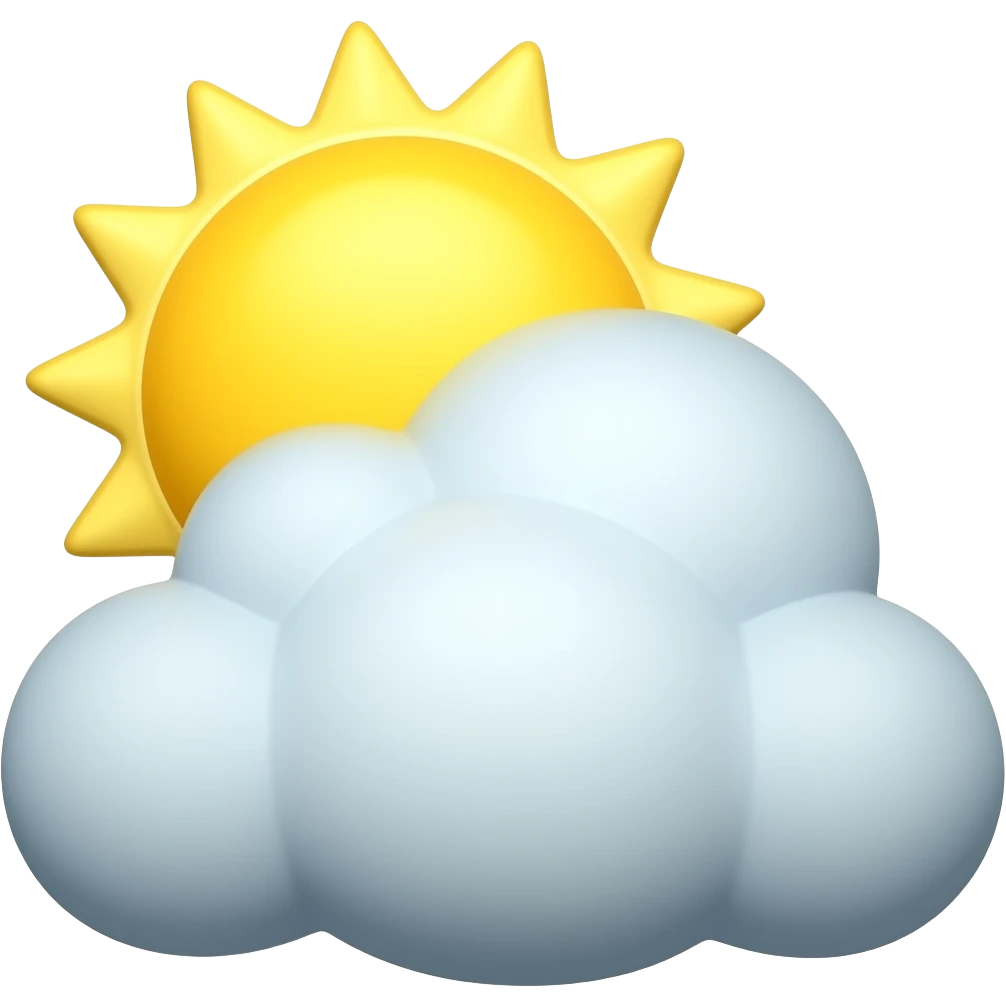 sun shinning from behind carton style cloud without background emoji