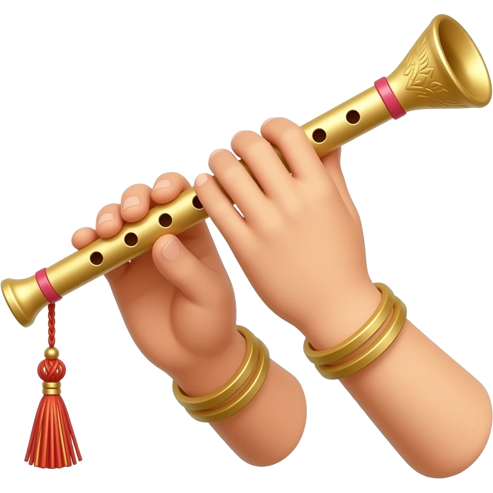 Krishna flute on hand emoji