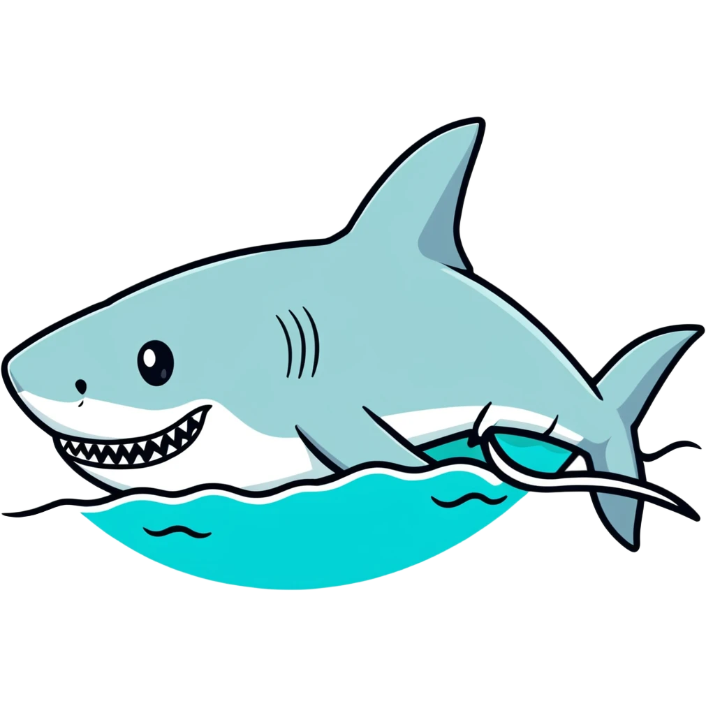 Shark eating a swimmer emoji