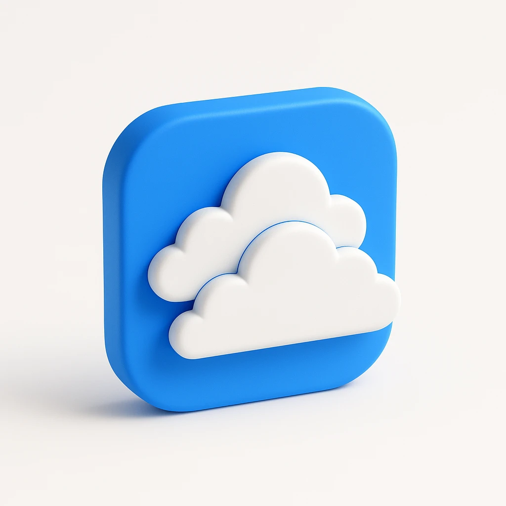 3D blue style sky with layered clouds, soft gradients, peaceful atmosphere, no text emoji