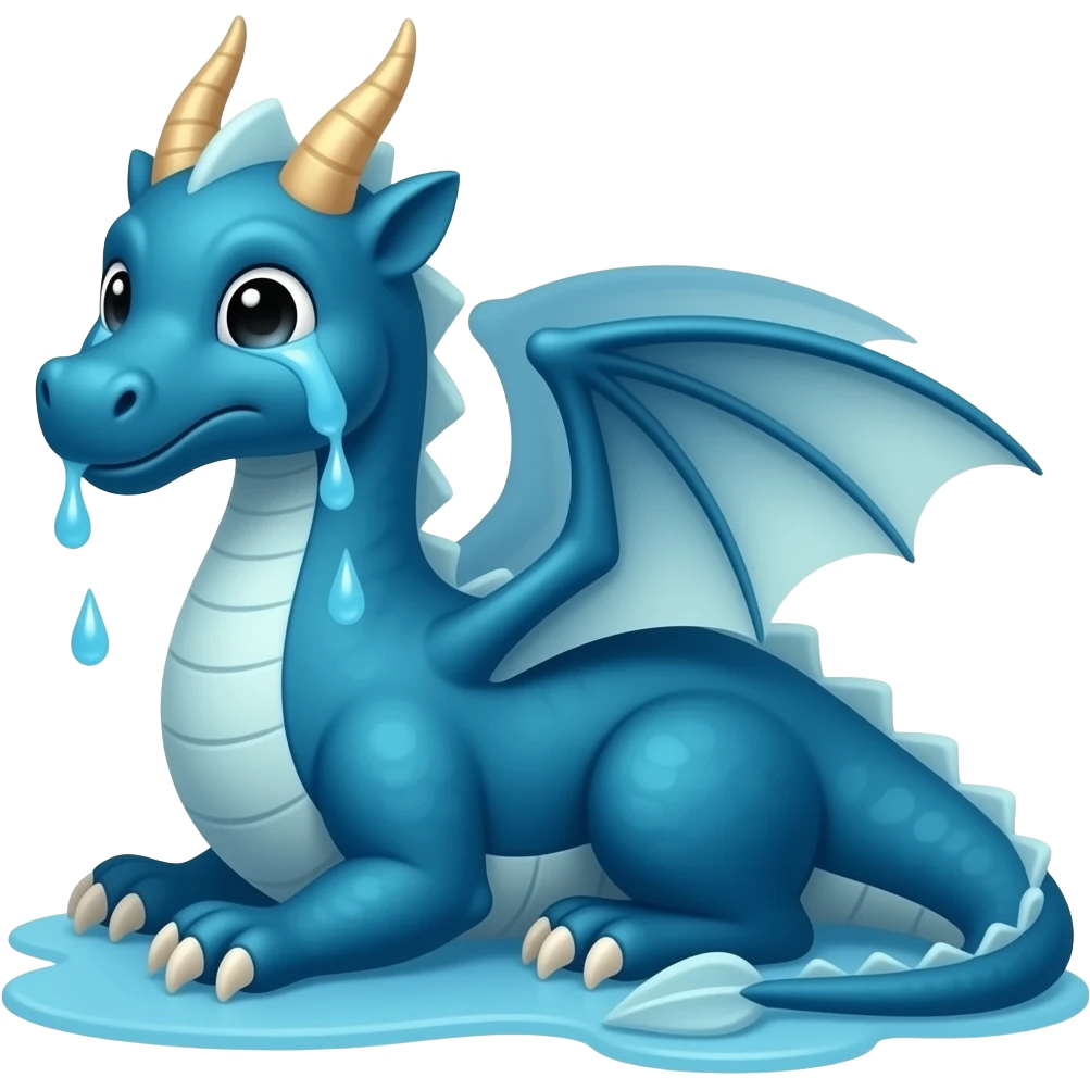 Blue dragon crying emoji