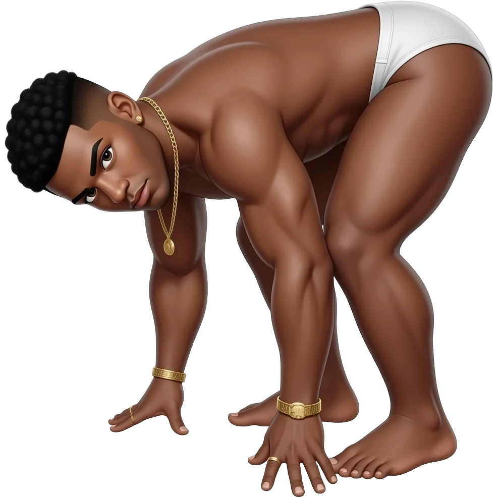 Fit Lightskin black male crip gang banger with a thick fit booty naked And bent over emoji