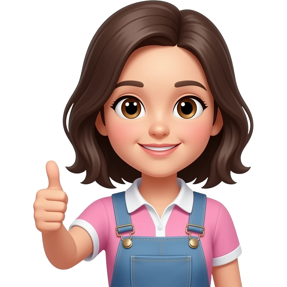 a girl by thumbs up emoji