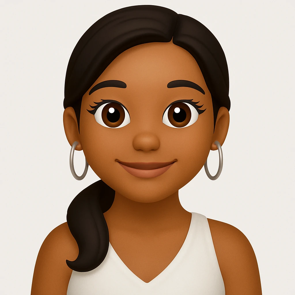 turn the second man in emoji style of the 1st image, match the facial features and match dressing style of the 2nd image, she is wearing white tank top lose emoji