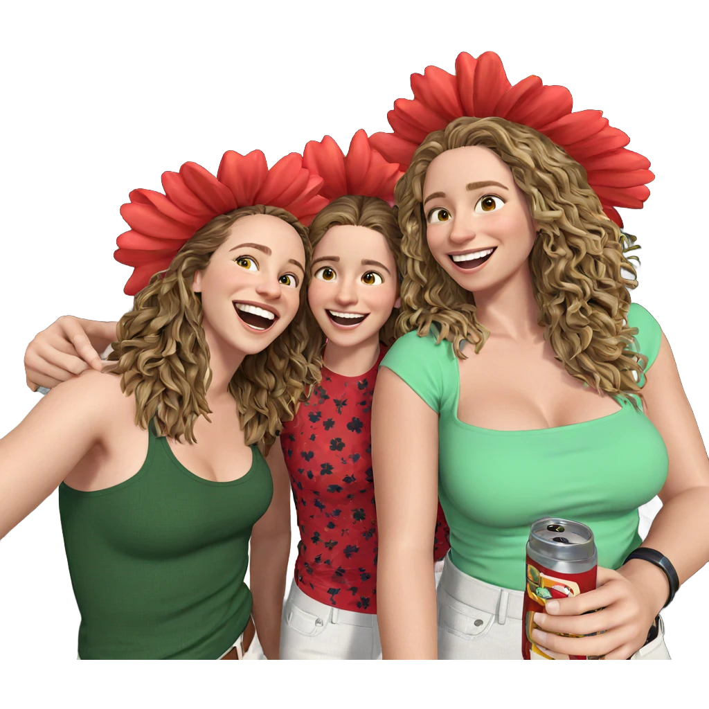 friends enjoying a sunny day emoji