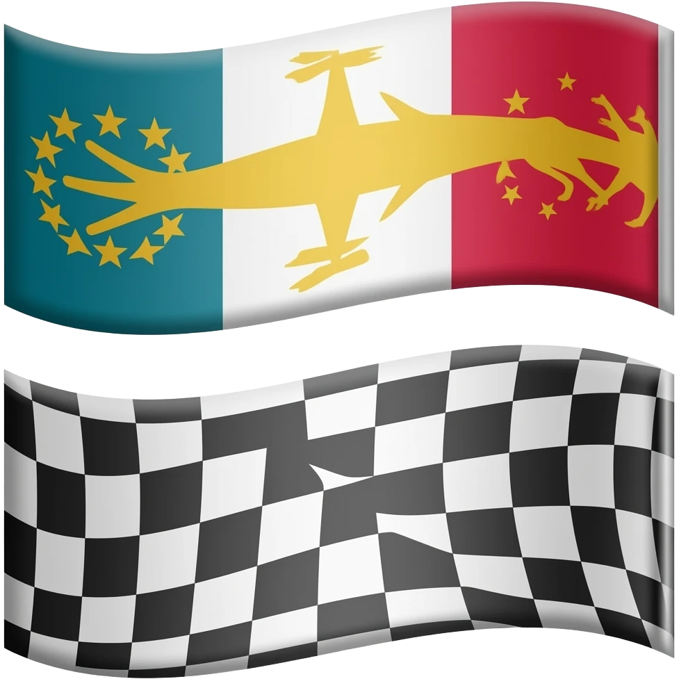 𝐄𝐦𝐨𝐣i 𝐝𝐞 2 banderas de carreras emoji