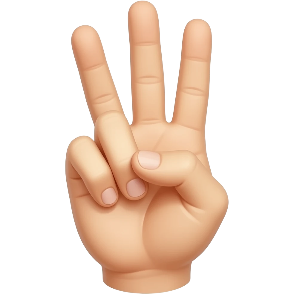 3 fingers up emoji