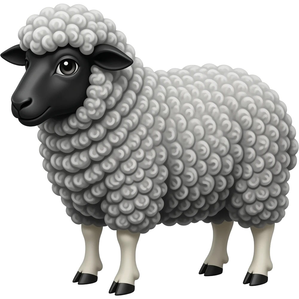 A cool  black sheep emoji