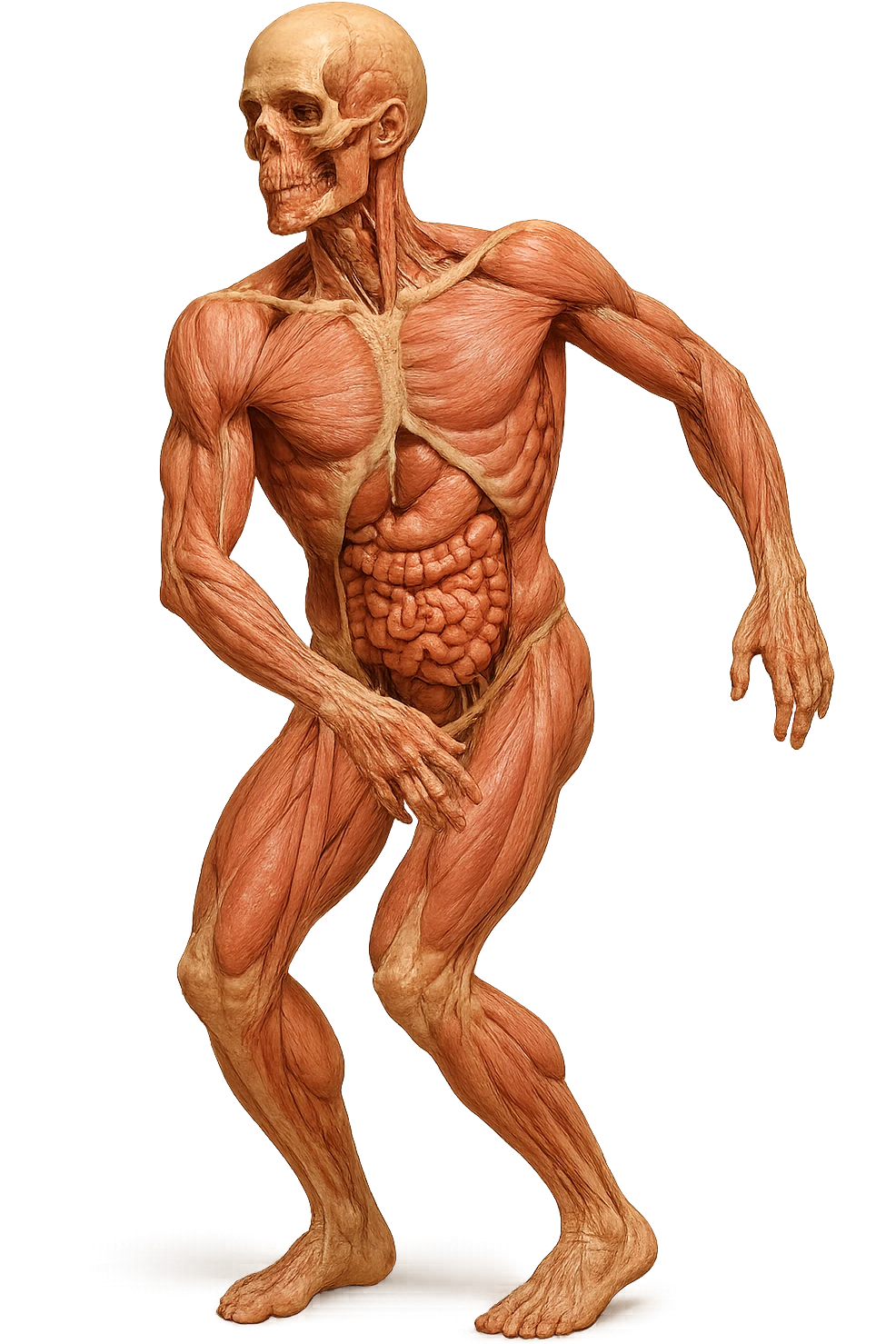 corpo umano anatomico con postura storta, IPERREALISTICo 4K emoji