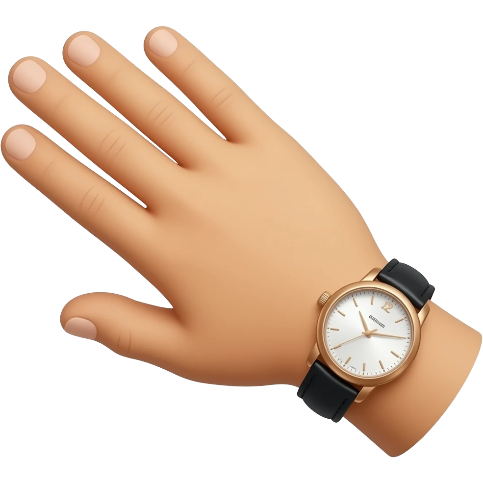 Mano palmas,con reloj elegante emoji