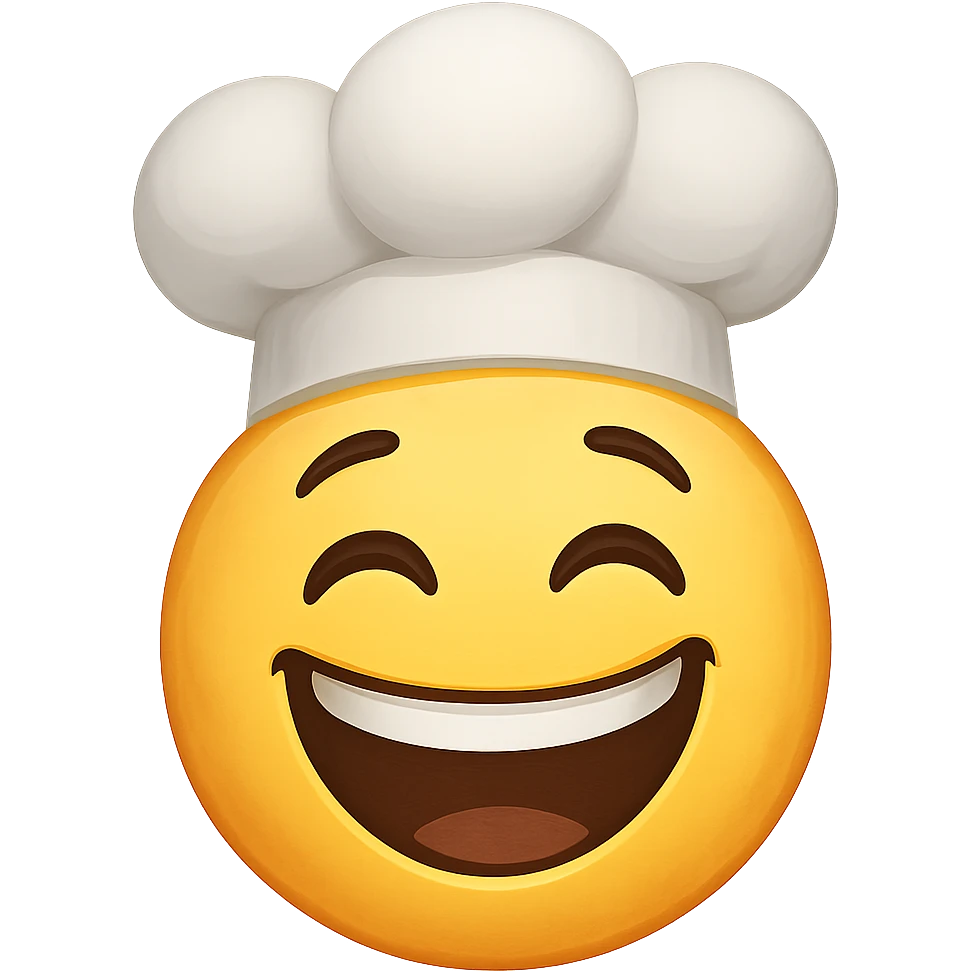 funny emoji with chef hat, remove background emoji