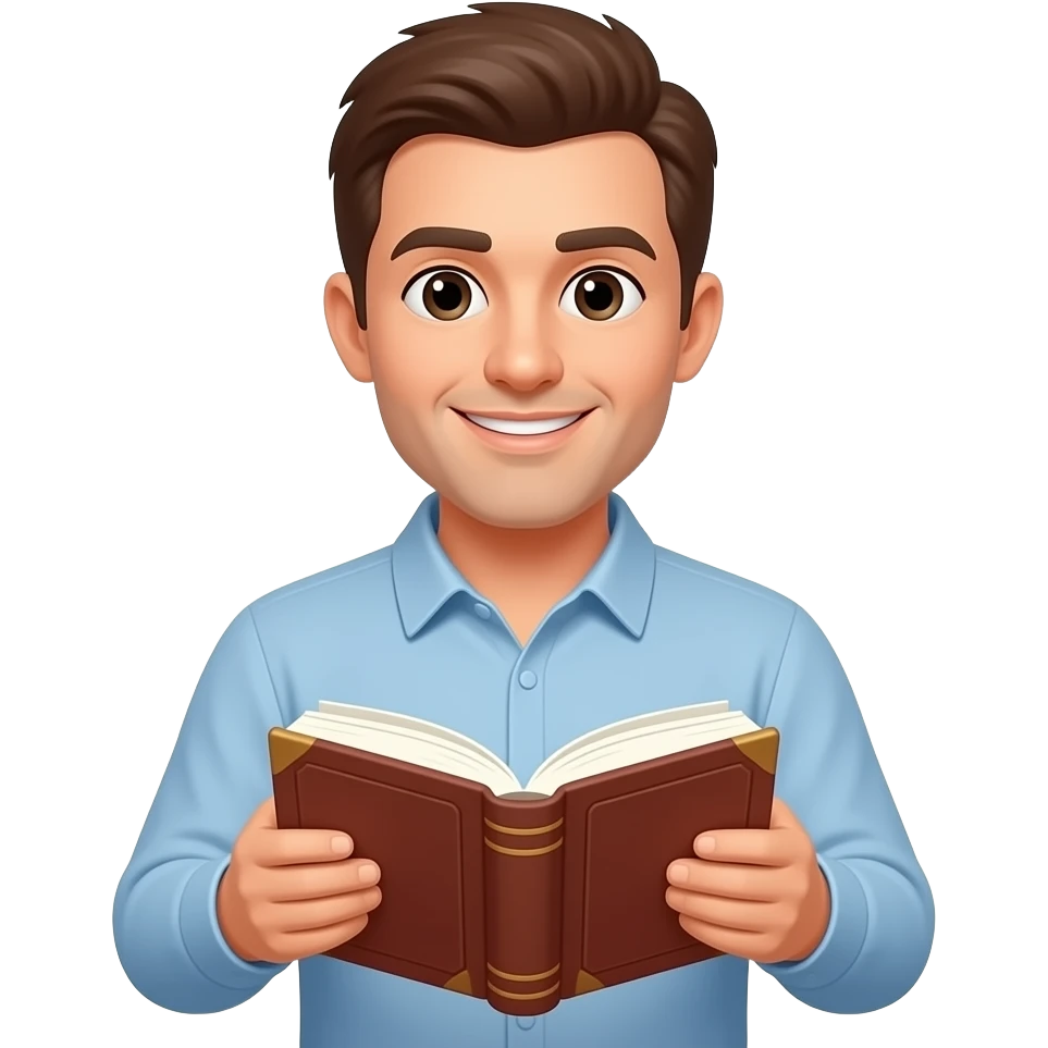 a man with a book in his hands emoji