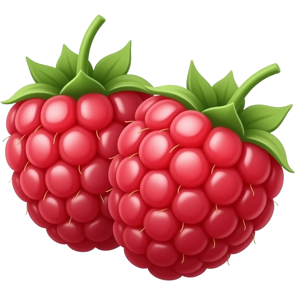 Make raspberries only 2 bright red red juicy emoji