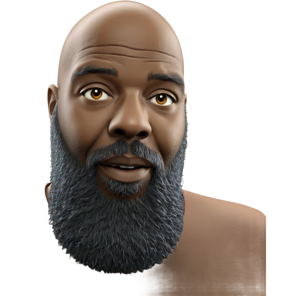 bald man with beard portrait emoji