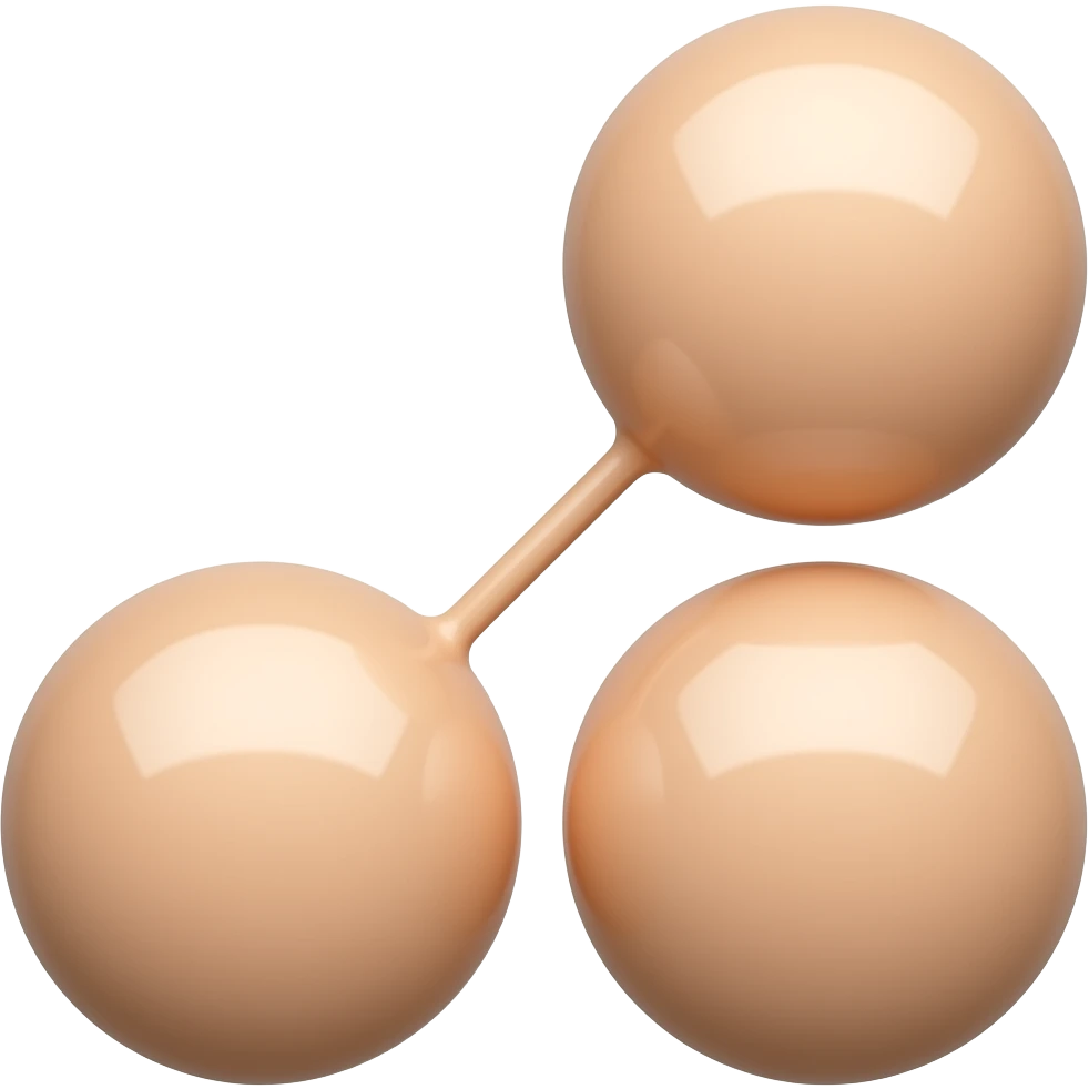 two balls with a long stick poking out between them, all in peachy skin-tone colour emoji