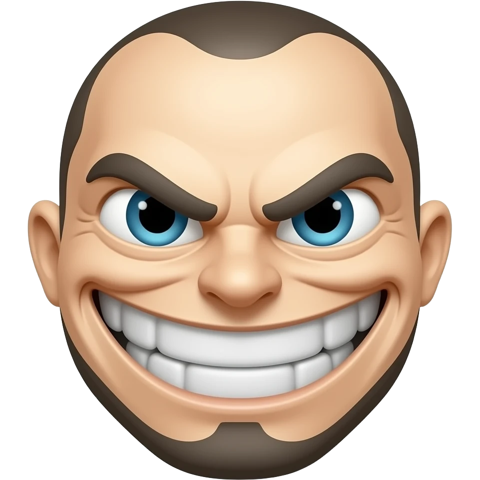 Evil smiling face with middle finger emoji