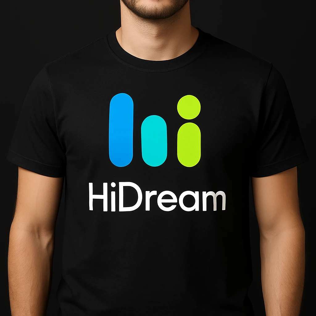 man wearing tshirt with this logo, dark background  emoji