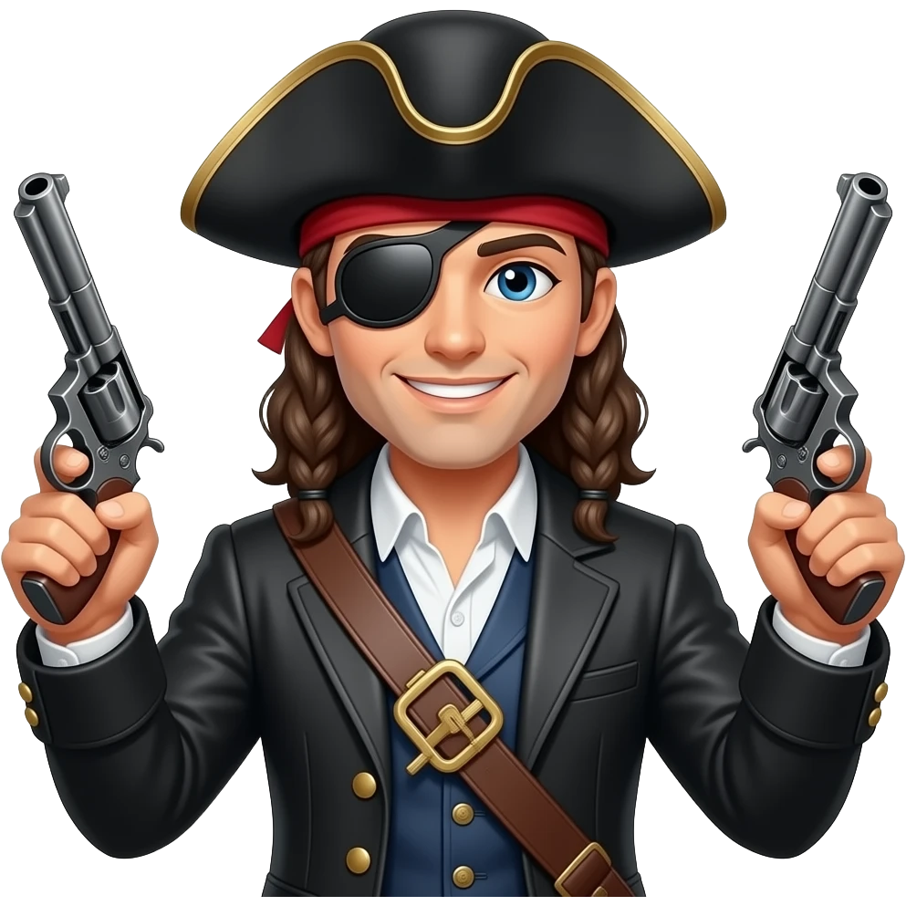 Freemason dressed as a highway man With two pistols emoji