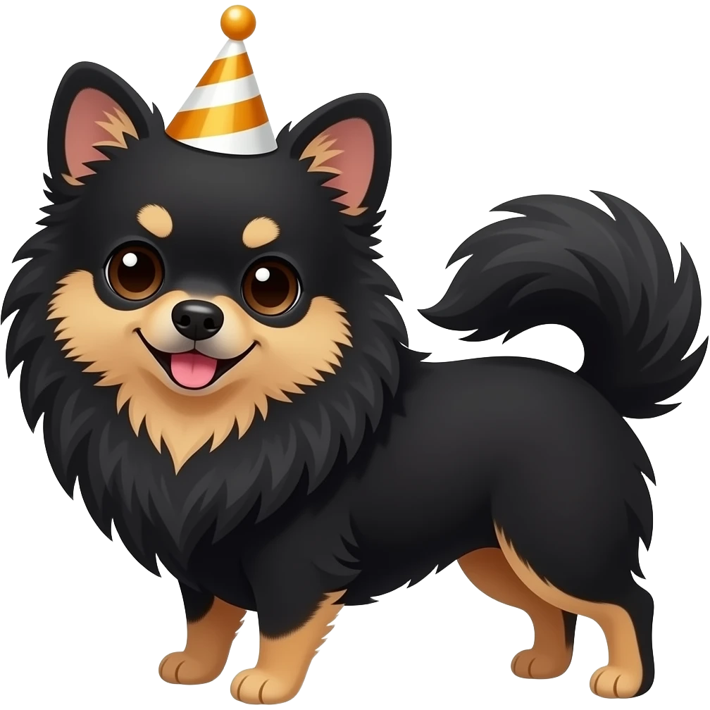 small black pomeranian chihuahua wishing someone happy birthday emoji