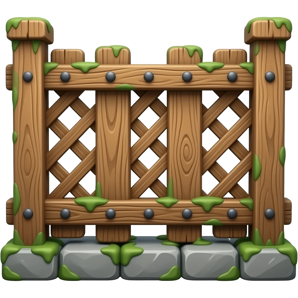 3d wooden fence emoji