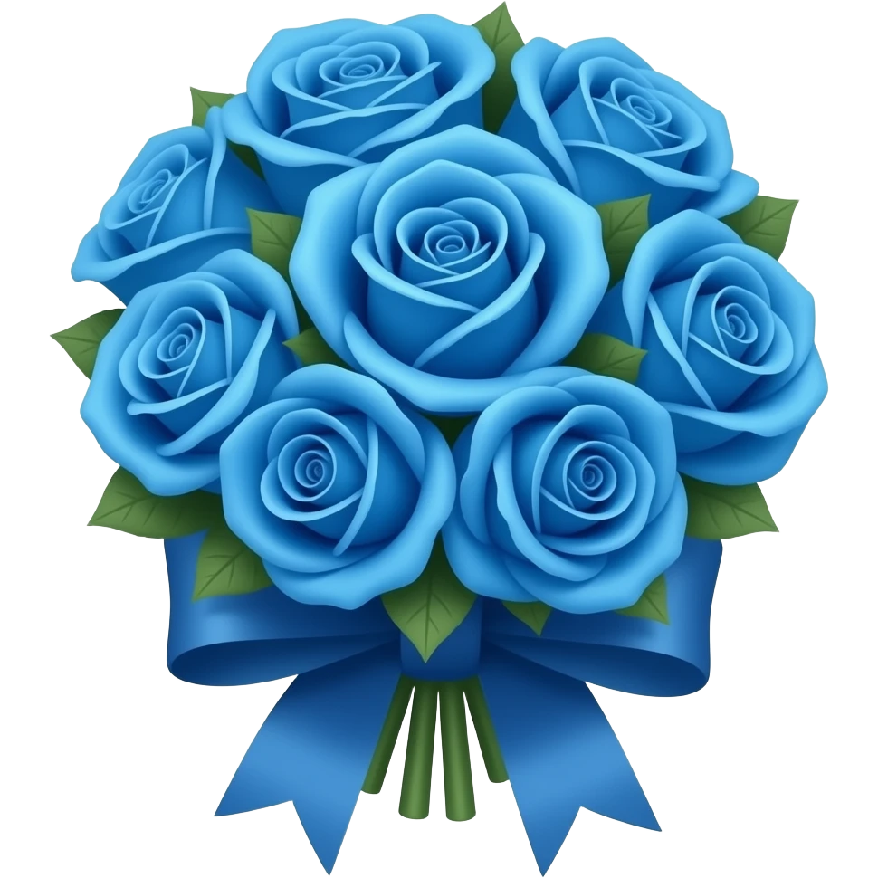 Mavi gül buketi emojisi emoji