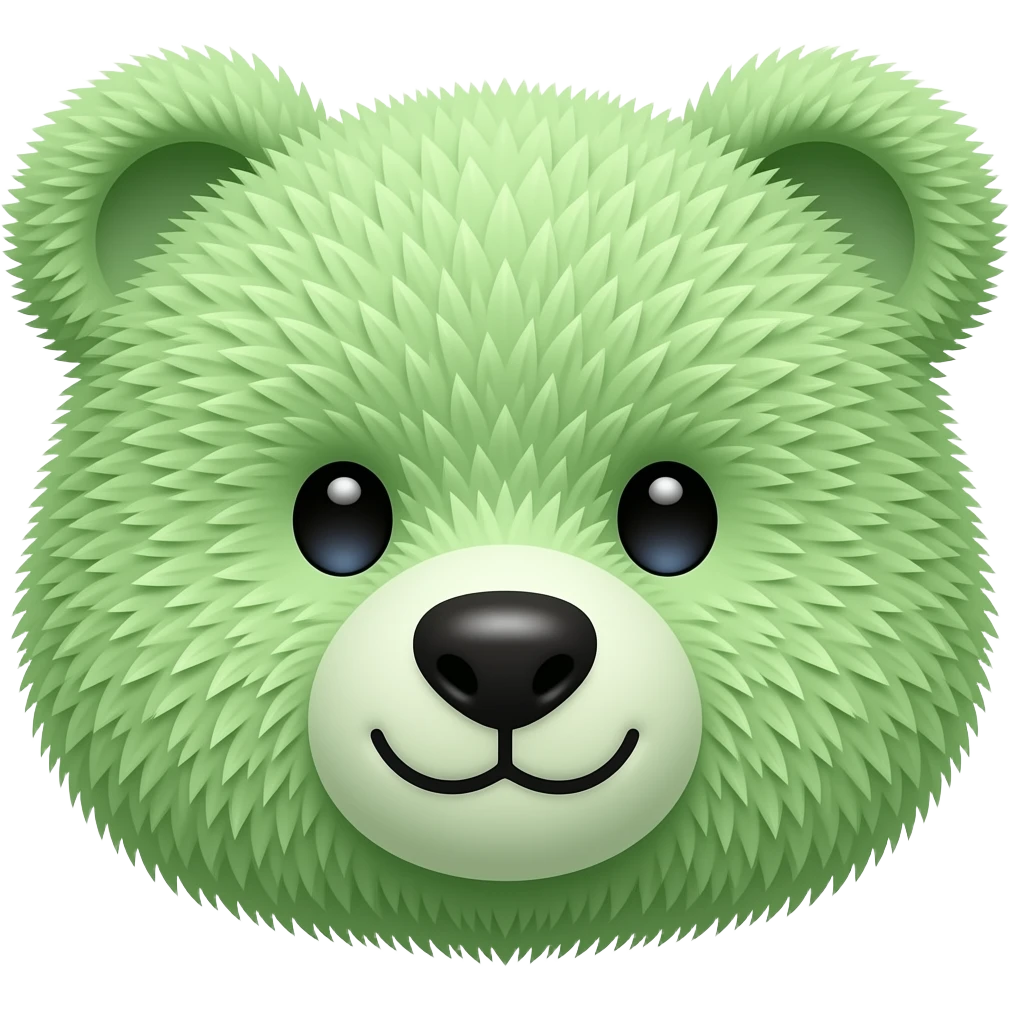 Tiered Fluffy Pistachio green Baby bear face emoji