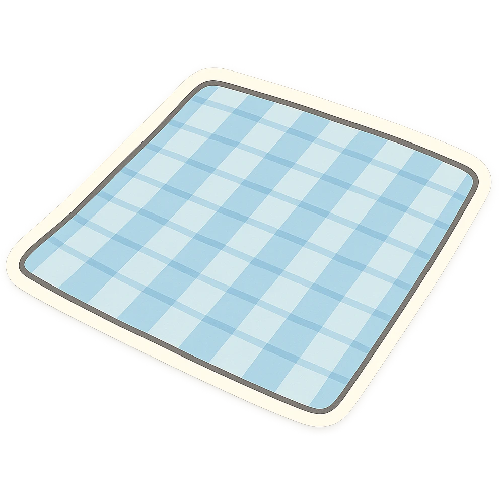 一个淡蓝色方格野餐垫 emoji
