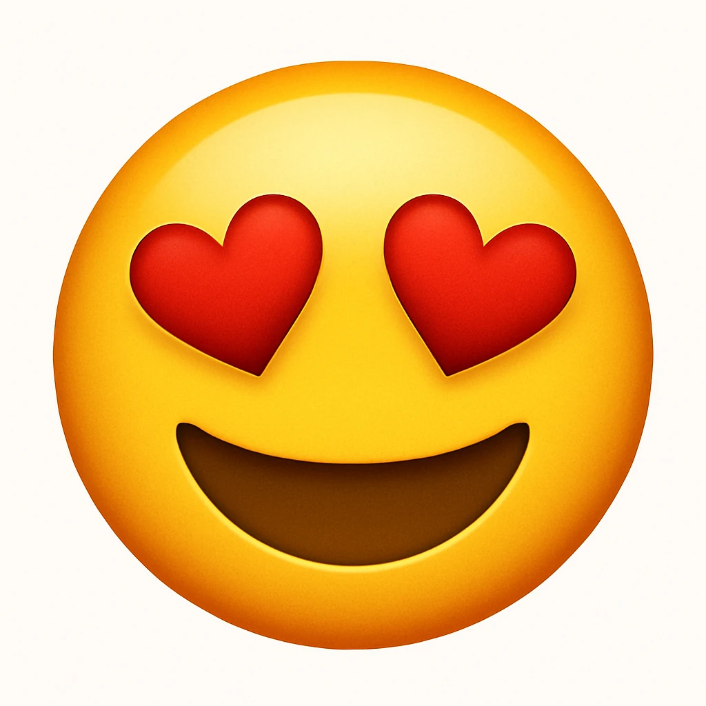 yellow emoji with heart eyes emoji