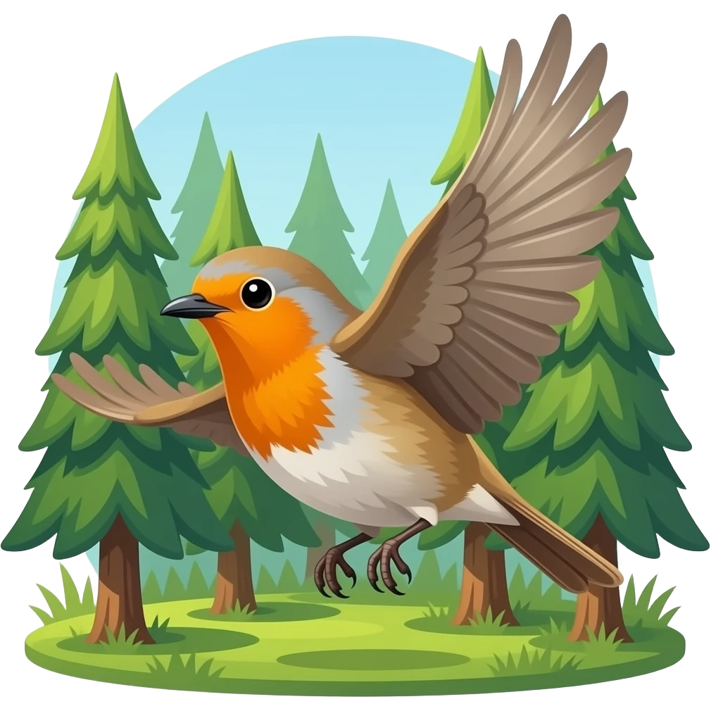 Flying in woods emoji