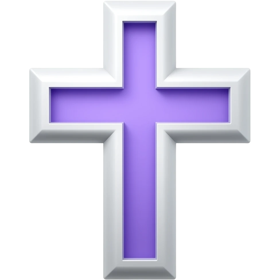 Periwinkle thin christian cross edgy design with white bright border emoji