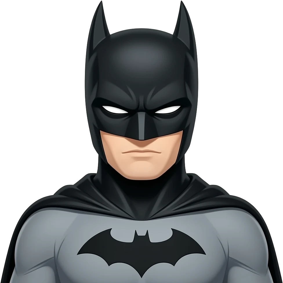 Batman with white eyes emoji
