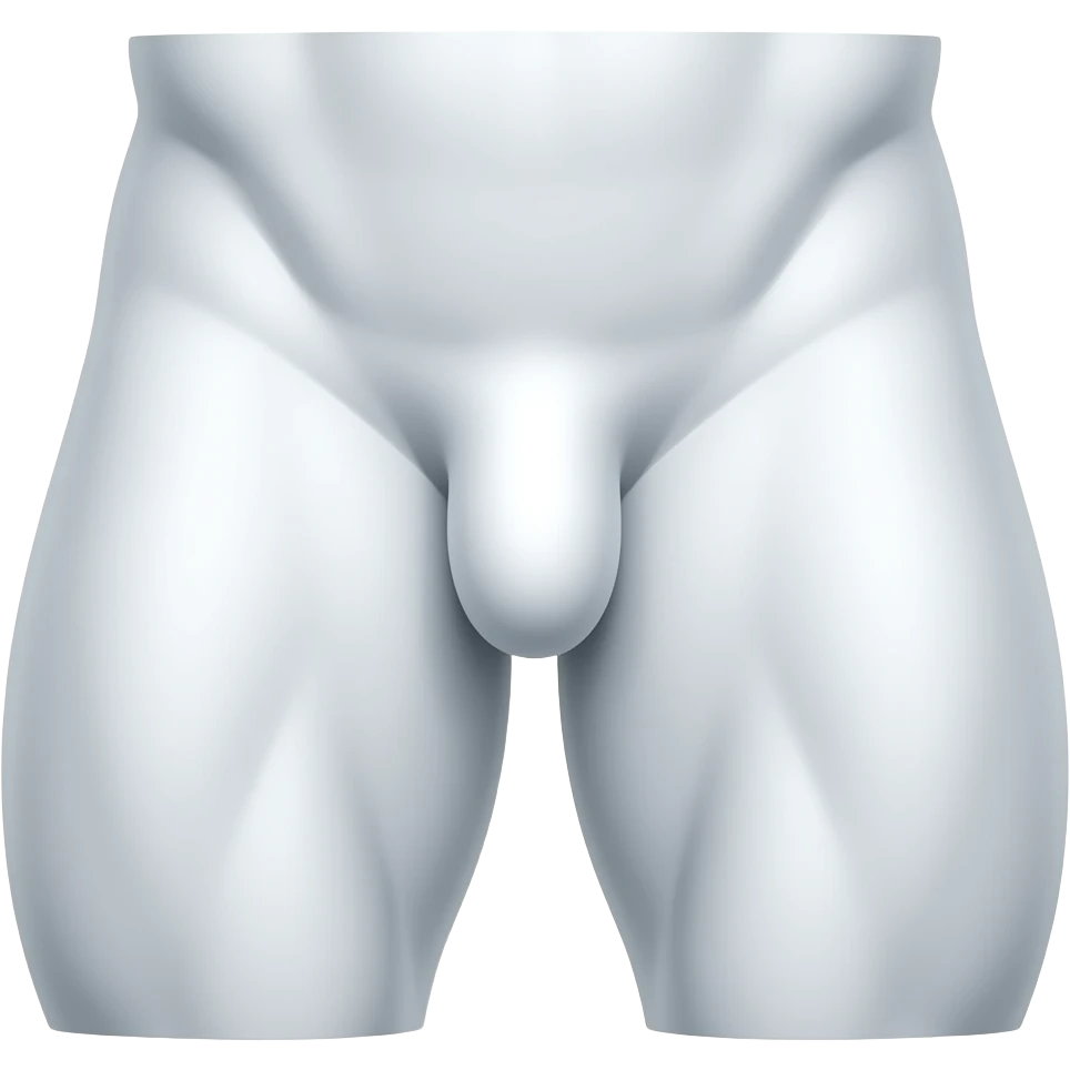Male crotch with long penis, bodybuilder, completely white as paper skin emoji