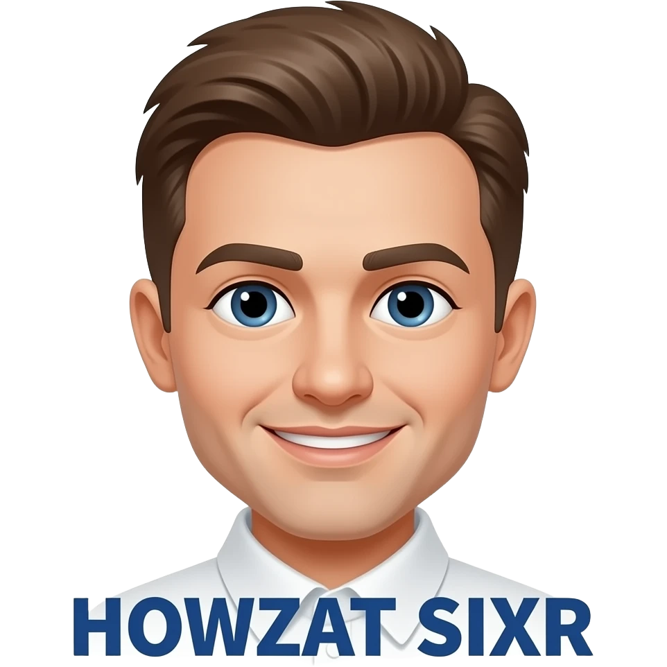 Make a emoji saying HOWZAT SIXR emoji