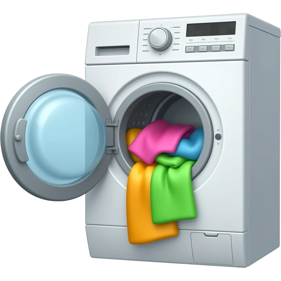 Lavadora lavando prendas de colores emoji