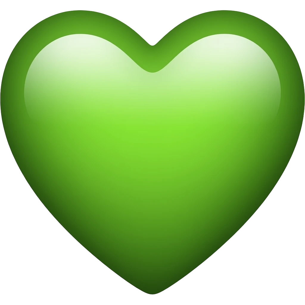Full low Light green colour heart emoji