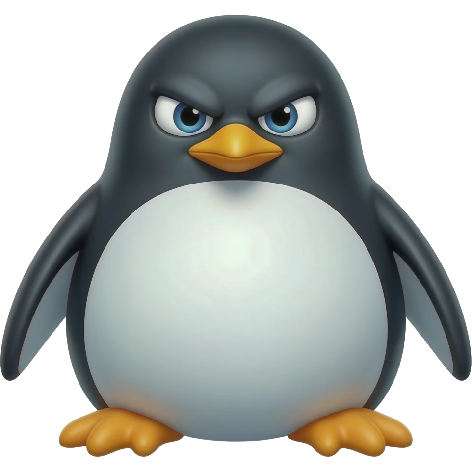 penguin with mean bombastic side eye emoji