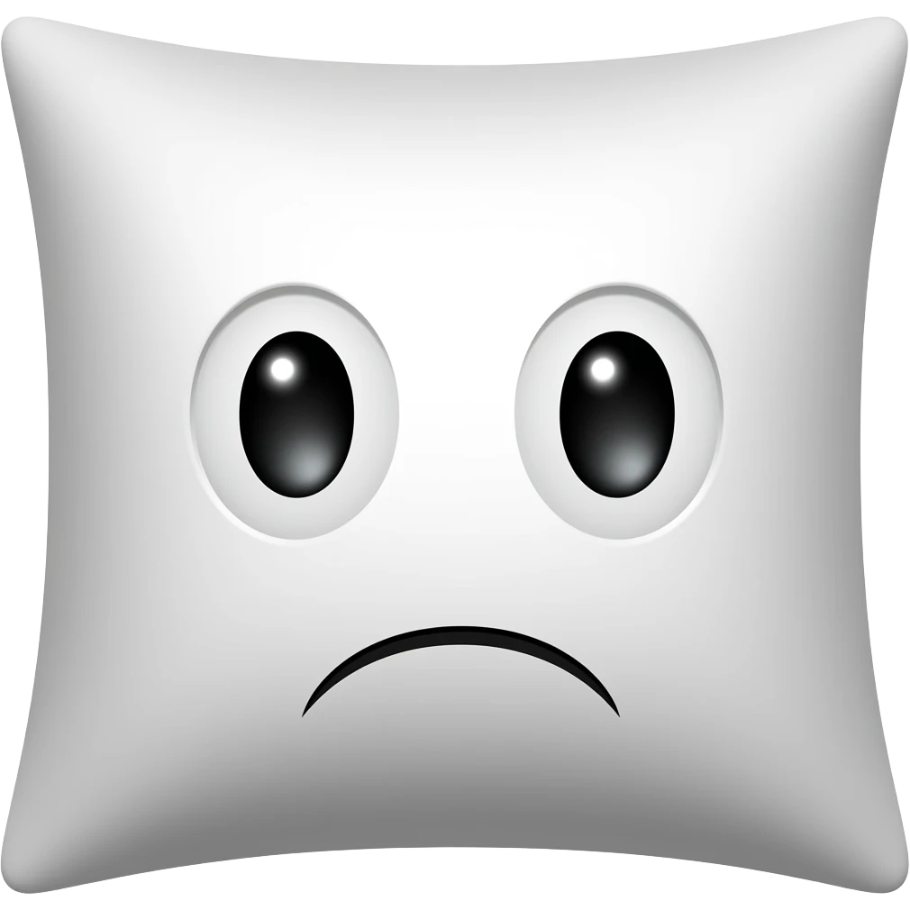 Pillow emoji iOS style no eyes mouth and facial features emoji