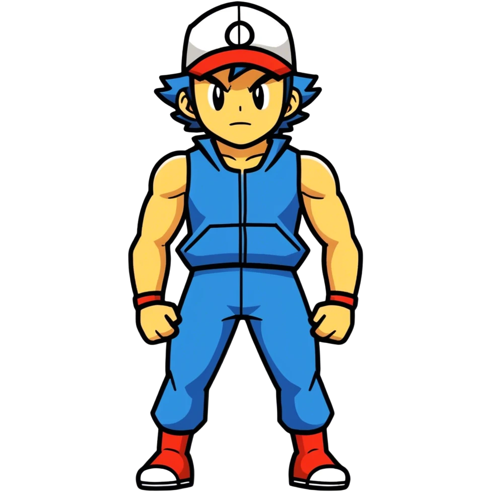 Tall muscular ash ketchum emoji