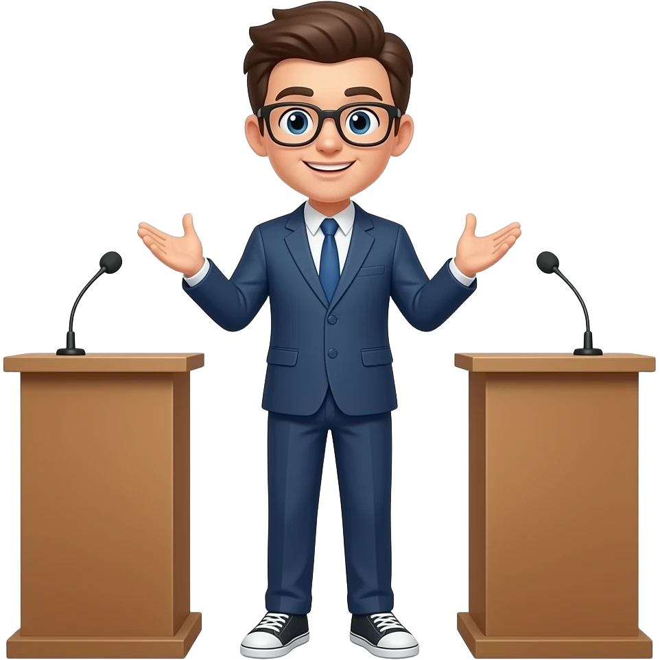 student doing debet emoji