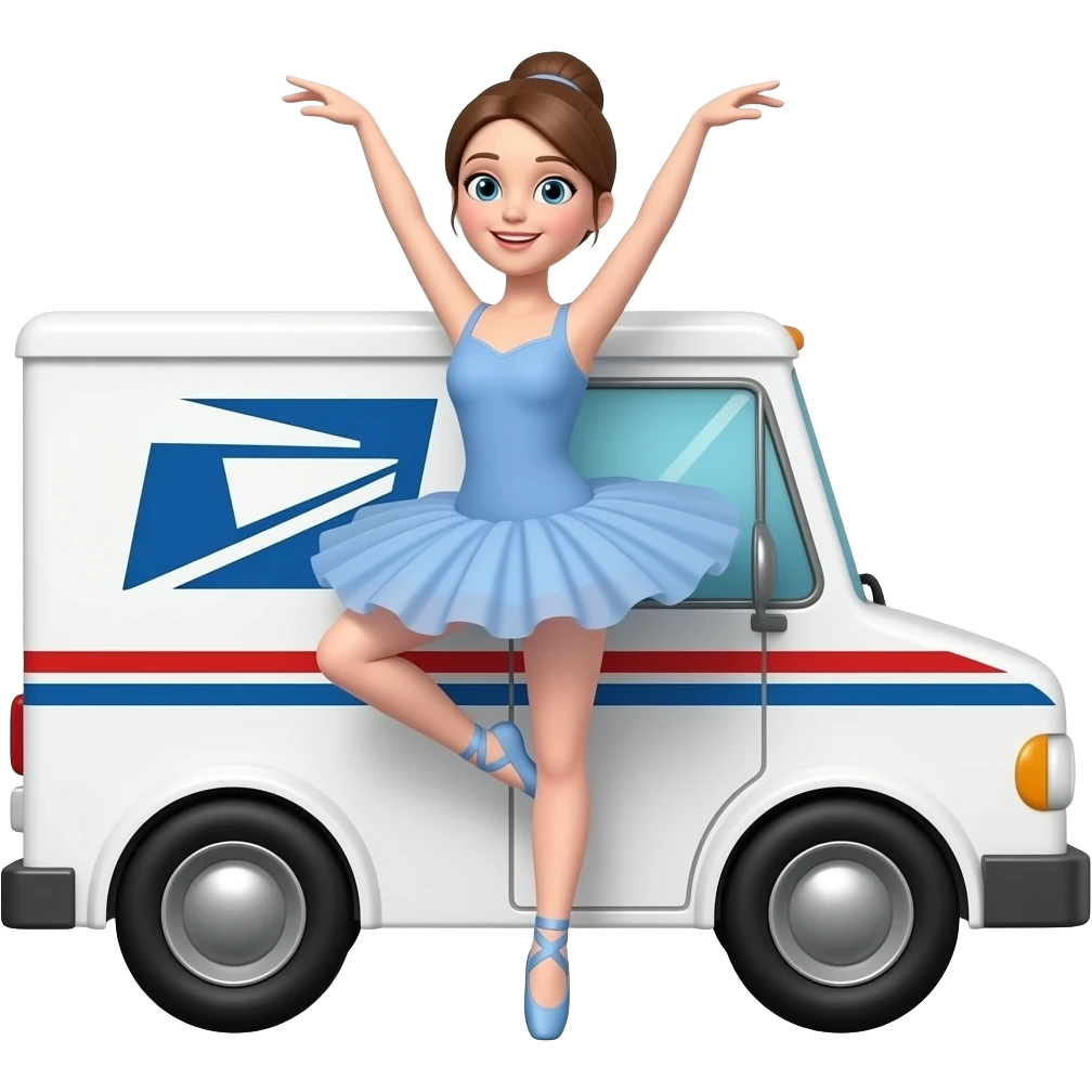 Ballet mail truck emoji