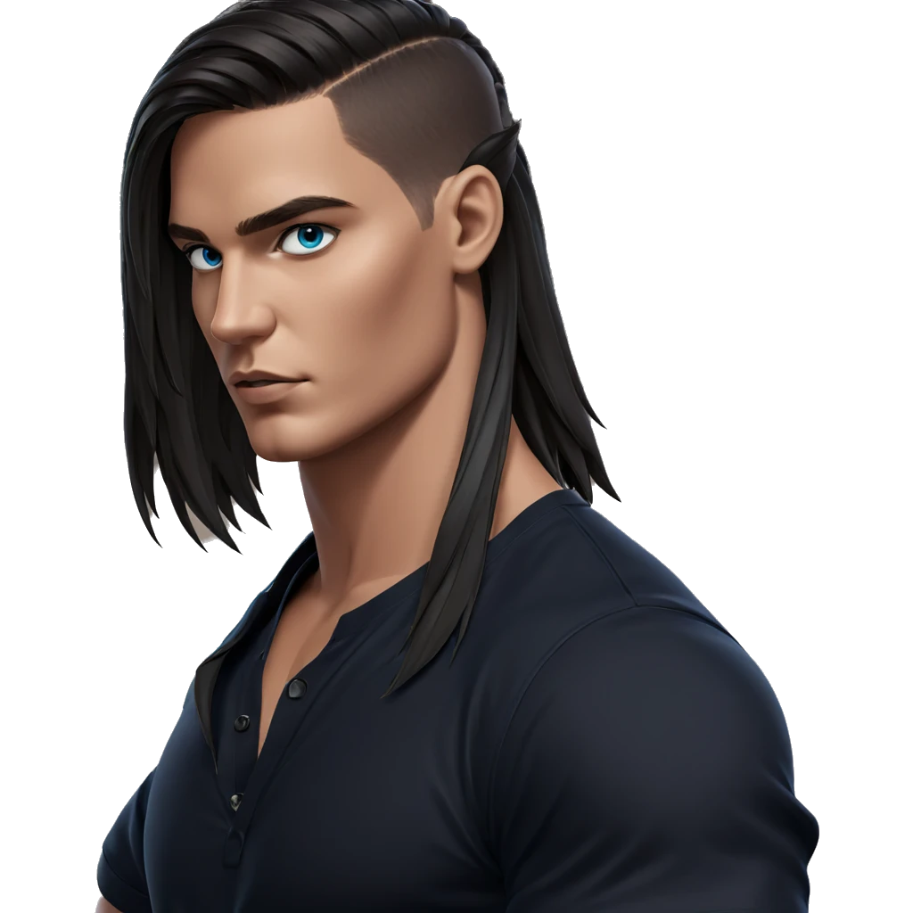 dark-skinned boy with blue eyes emoji