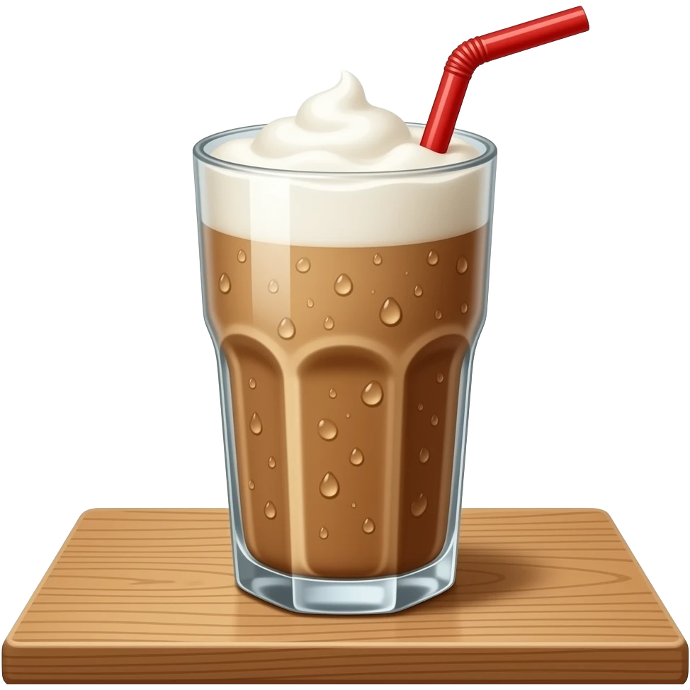 iced latte with red straw emoji