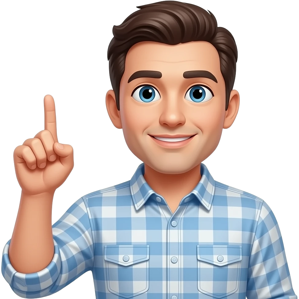 man looking and pointing upward emoji