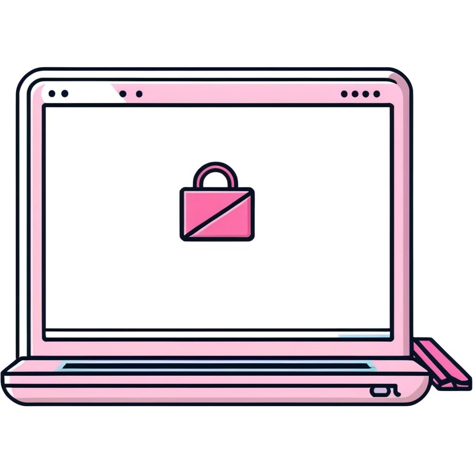 Pink Web browser on a computer emoji