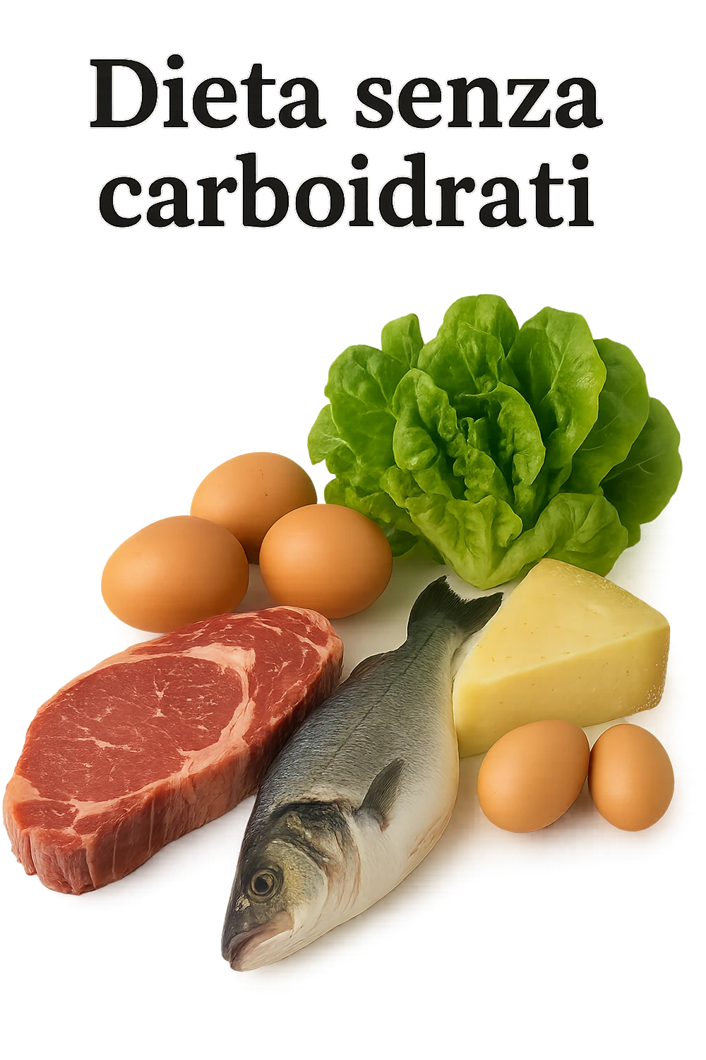 Dieta senza carboidrati rappresentata in italiano, immagine realistica emoji